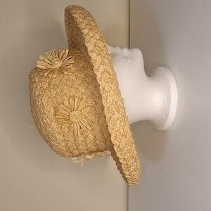 Laura Ashley Vintage Straw Boater Hat